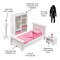 Badger Basket Bedroom Furniture Set for 18 inch Dolls - White/Pink
